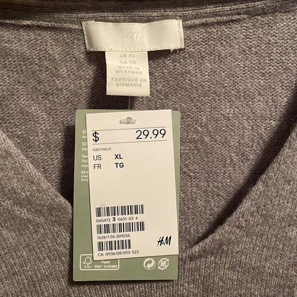 Ok H&M gray sweater, brand new, size XL - Picture 3 of 5